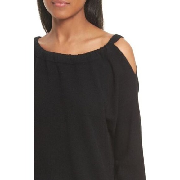 NWOT Vince Size L 100% Cashmere Cold Shoulder Tunic - Black MSRP $234 - Picture 2 of 12